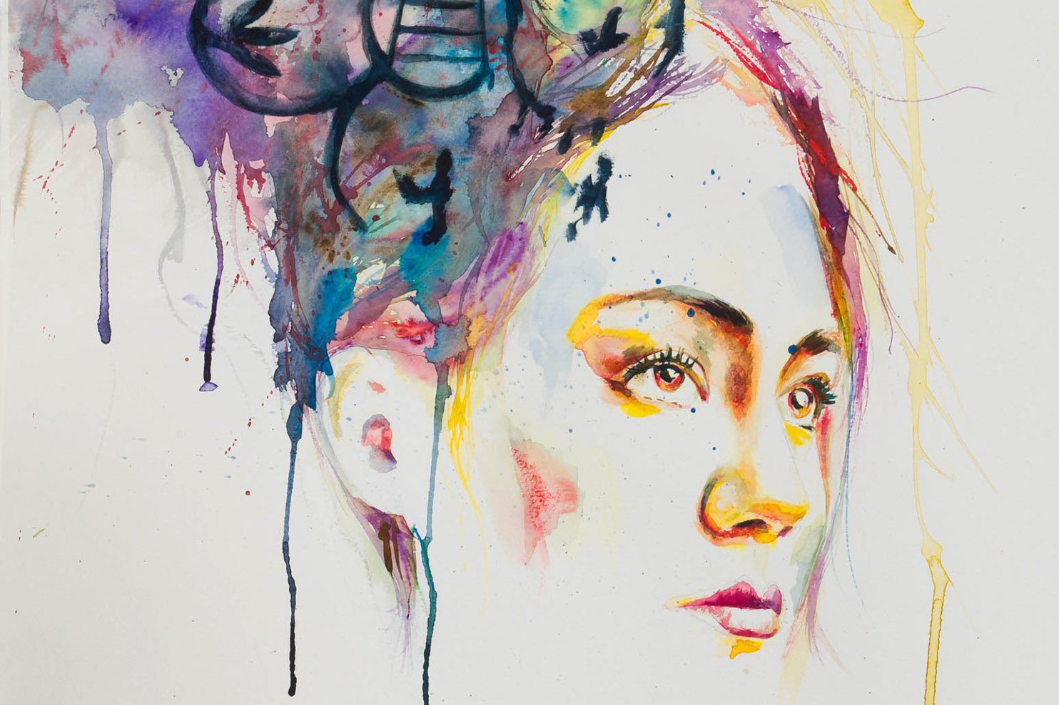 Original artwork 'Verona on Her Mind' by Alex Righetto, a 16 x 22 inch mixed media painting from the Romeo and Juliet Collection, depicting a contemplative Juliet with symbolic elements.