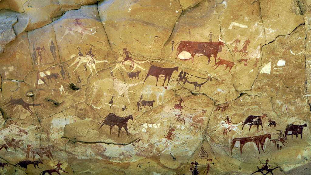 Prehistoric Rock Paintings at Manda Guéli Cave in the Ennedi Mountains - northeastern Chad