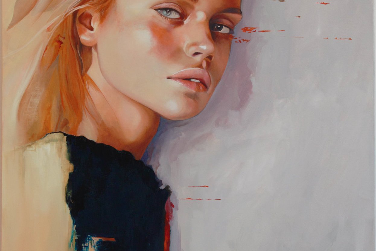Oil painting 'Rebirth of Venus' by Alex Righetto, a 40 x 62 inch vertical canvas from the Renaissance Collection, reimagining the classic 'Birth of Venus' with modern artistic elements.