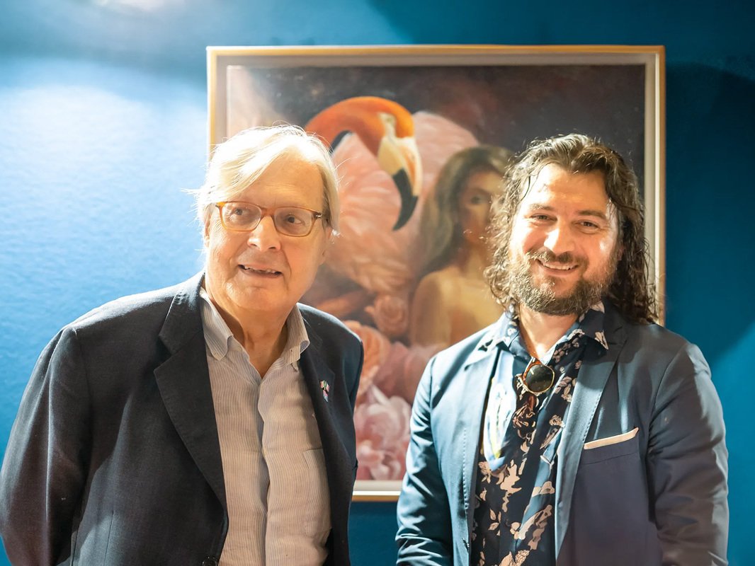 Sanremo, the third stop of my European tour, where I met the Italian Secretary for Culture, Mr. Sgarbi. 6 alex righetto vittorio sgarbi sanremo 2023 uai