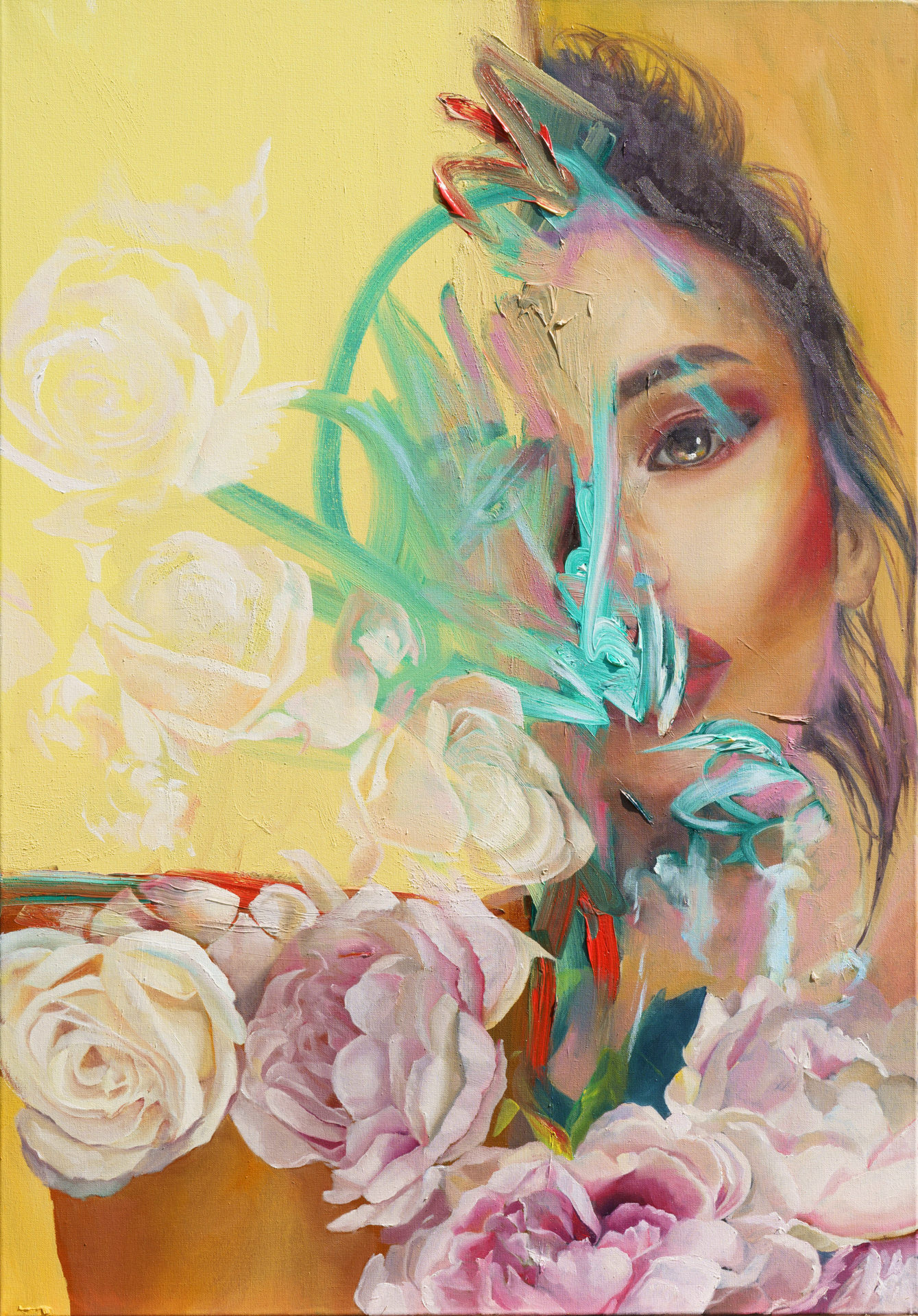 artwork blossoming perfectly imperfect oil on