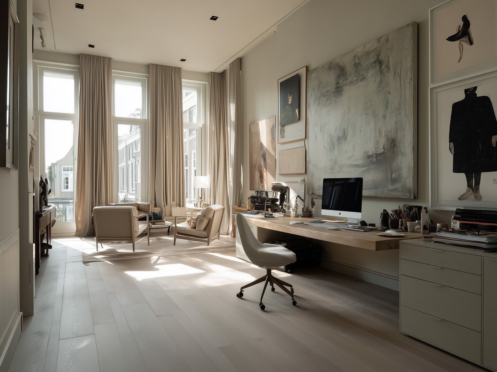 artwork bespoke art in elegant eclectic home office space in 8ac91098 7233 4d9e a213 a6fe0fedb2e7 alex righetto 04172025 uai